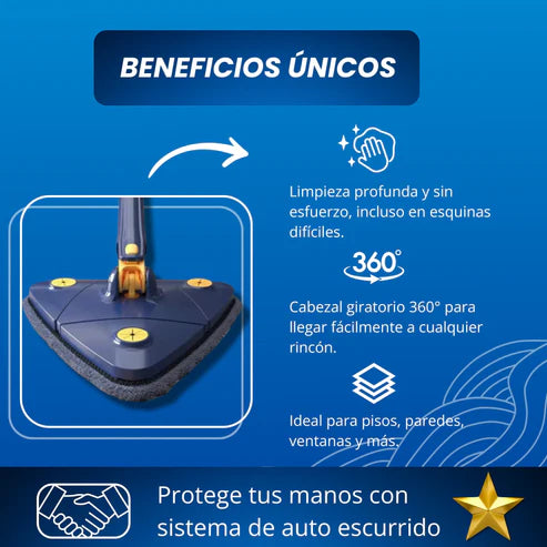 TRAPERO GIRATORIO 360° AUTO-EXPRIMIBLE + 1 MOPA TRIANGULAR